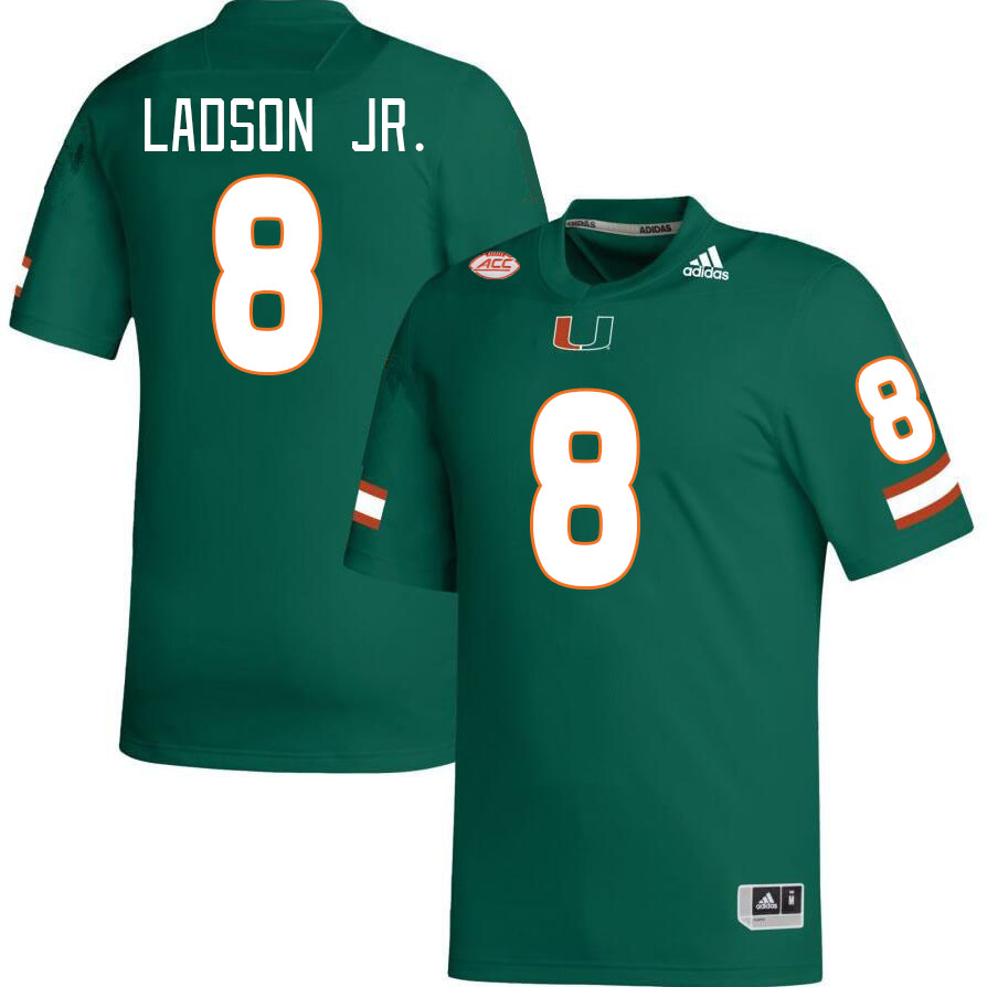 Men #8 Frank Ladson Jr. Miami Hurricanes College Football Jerseys Stitched-Green